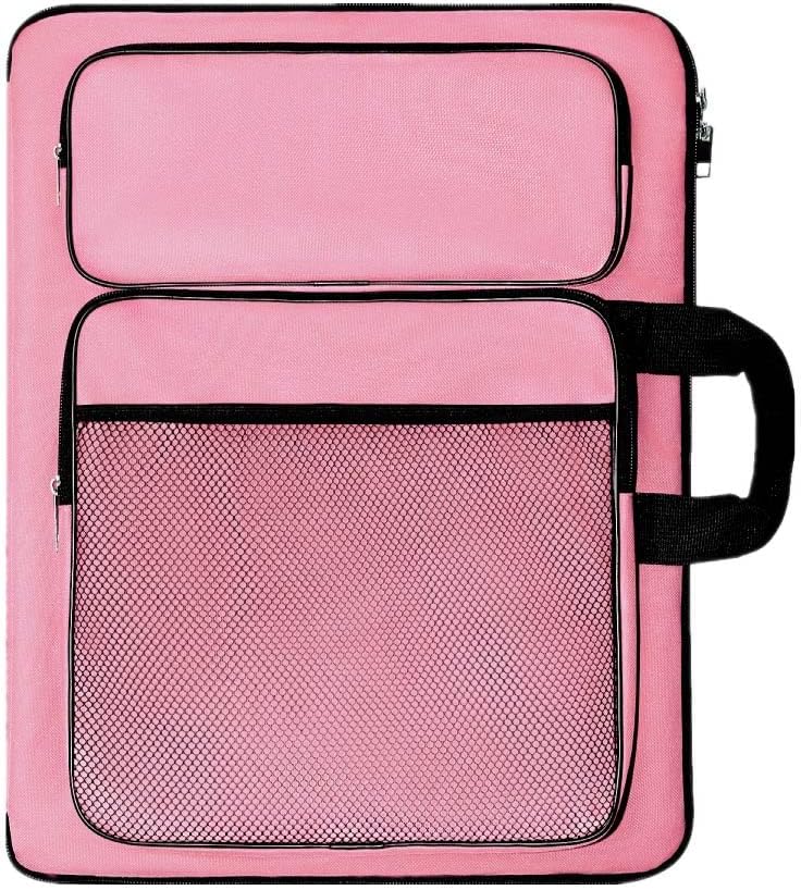 TreochtFUN Art Portfolio kids, Drawing Supply Bag 15x18 In For Children Lesson,Artwork Case Storage Sketchbook,Drawing Pencil,Artist Set. (Pink) - Image 1